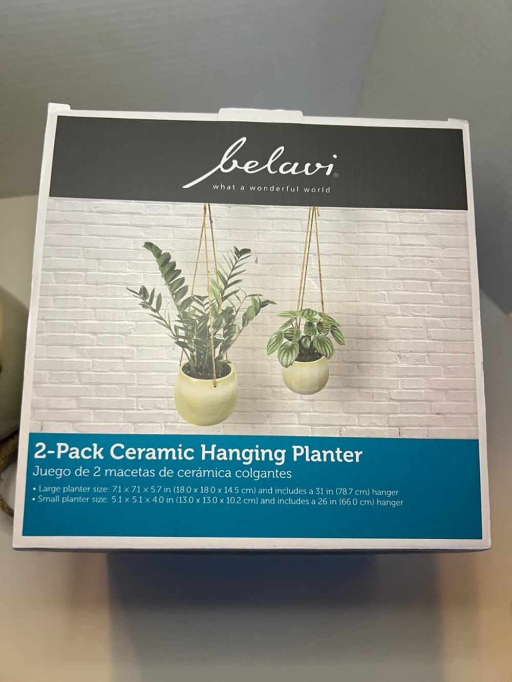 2-Pack Ceramic Hanging Planters NIB - Picture 7 of 12